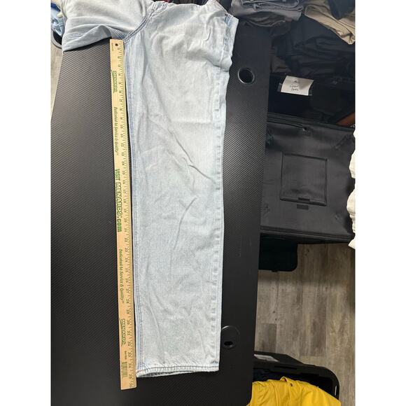 American Eagle Highest Rise Baggy Straight Jeans Size 16 X-Long Light Wash - Picture 8 of 14